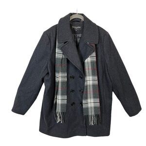 Forecaster of Boston Women's Coat Wool Blend Gray Heathered Plus Size Jacket 18